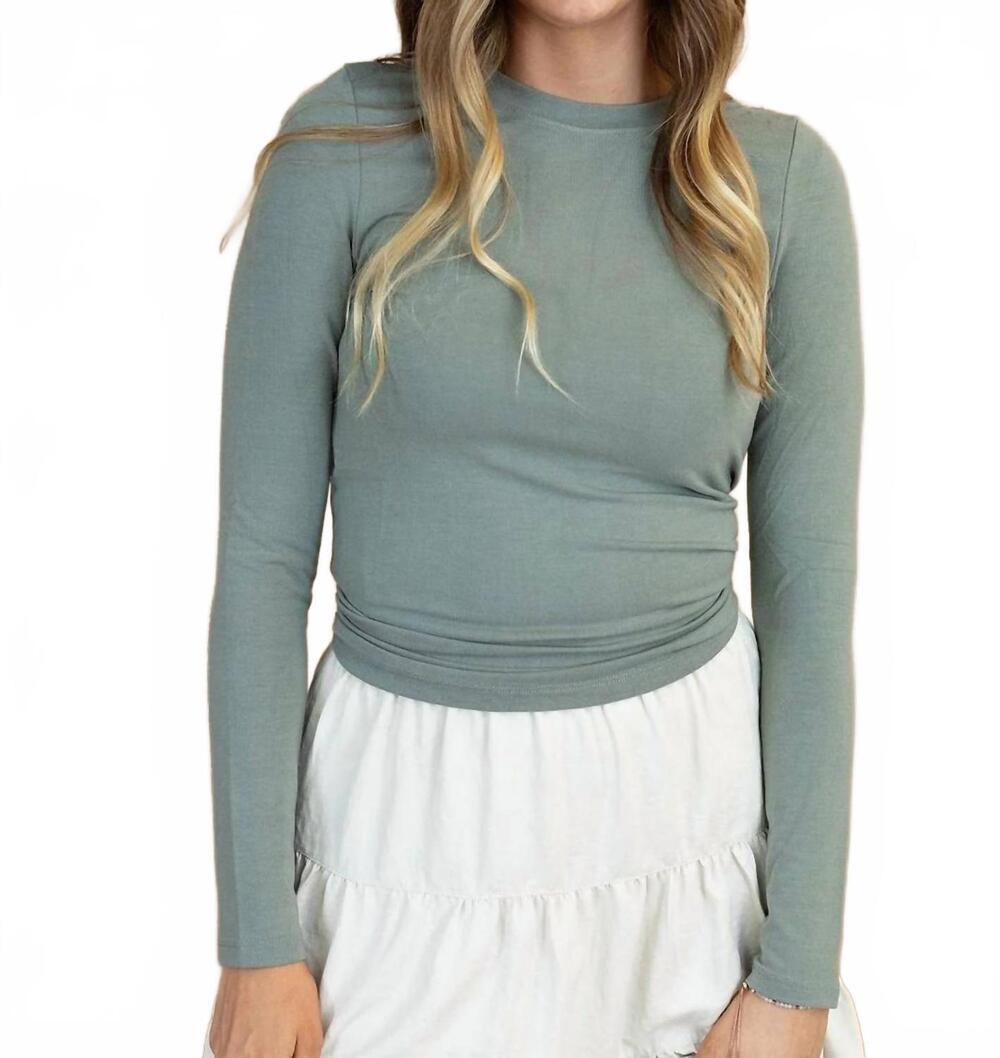 NEW WISHLIST reece long sleeve top in green olive